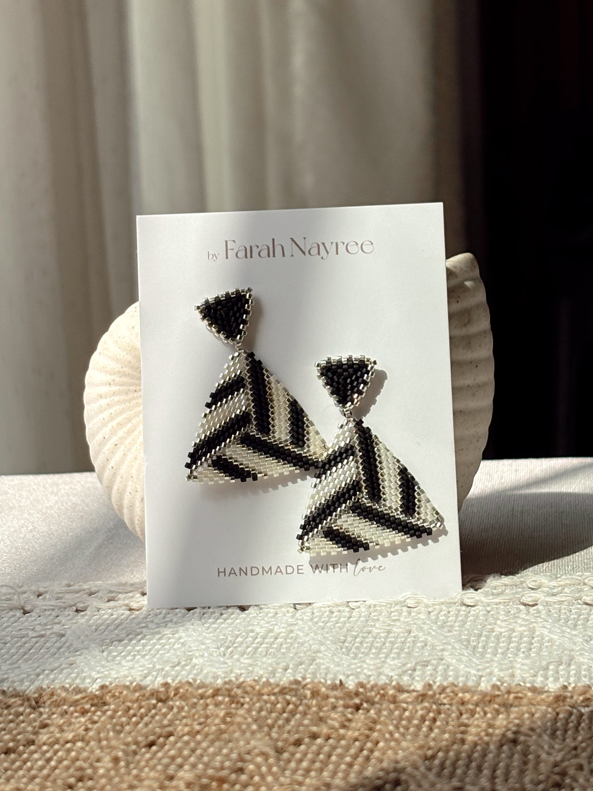 Aretes Lidia - Negro y blanco