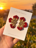 Aretes Mafer - Rojo vino