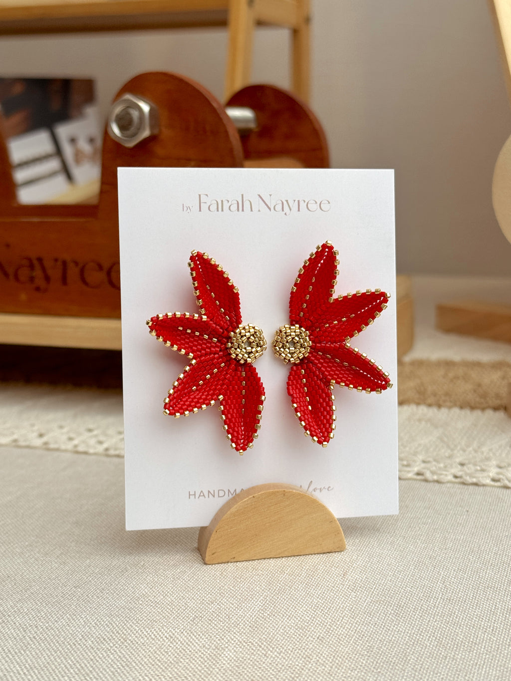 Aretes Rosalía Rojos - Miyuki
