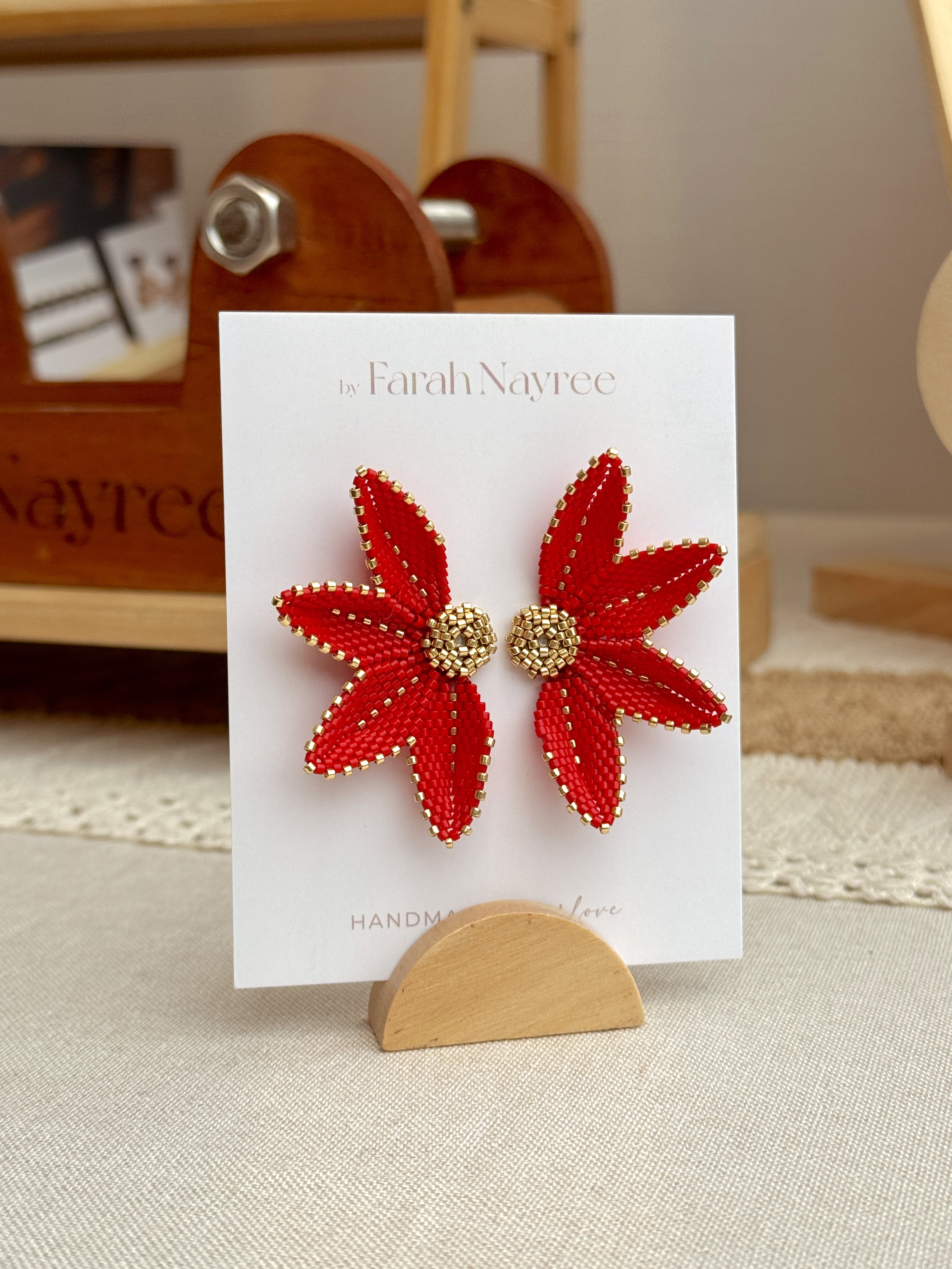 Aretes Rosalía Rojos - Miyuki