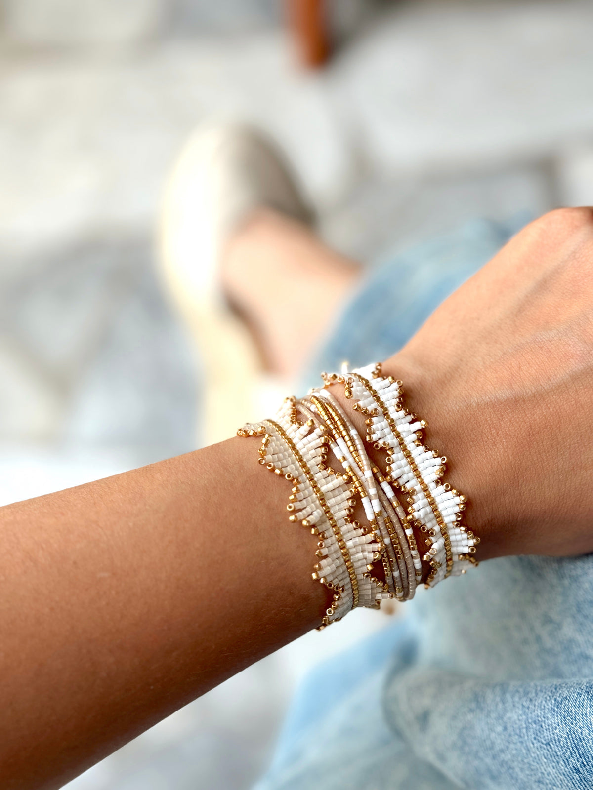 Pack Flecos Beige - Pulseras Miyuki