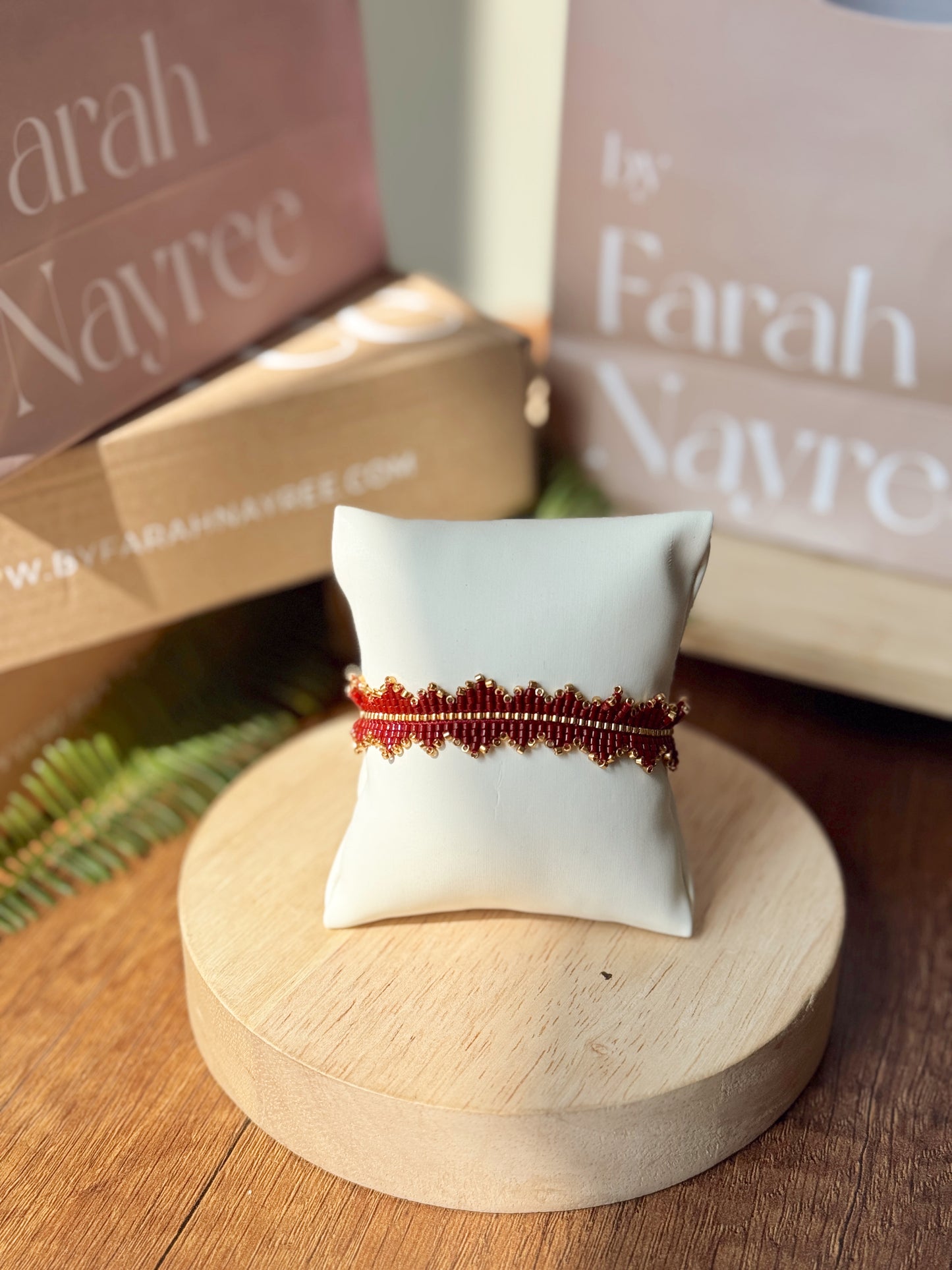 Pulsera Flecos Vino | Miyuki