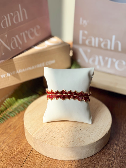 Pulsera Flecos Vino | Miyuki