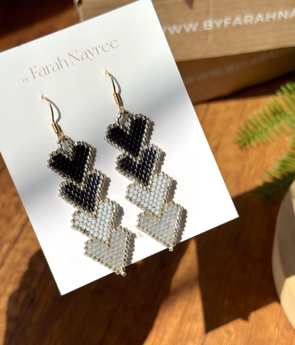 Aretes Corazones Silver | Miyuki