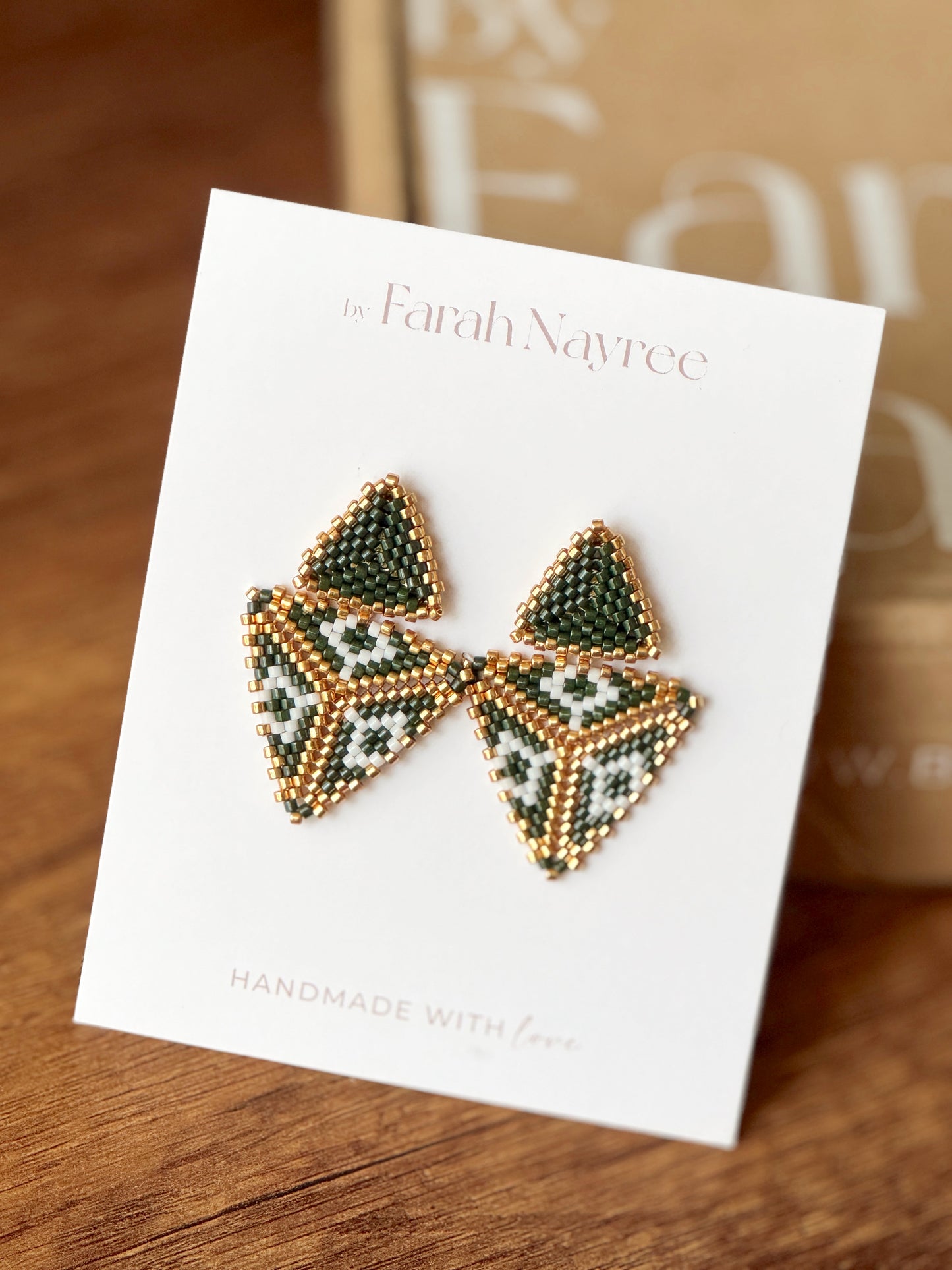 Aretes Rossé Verde - Miyuki