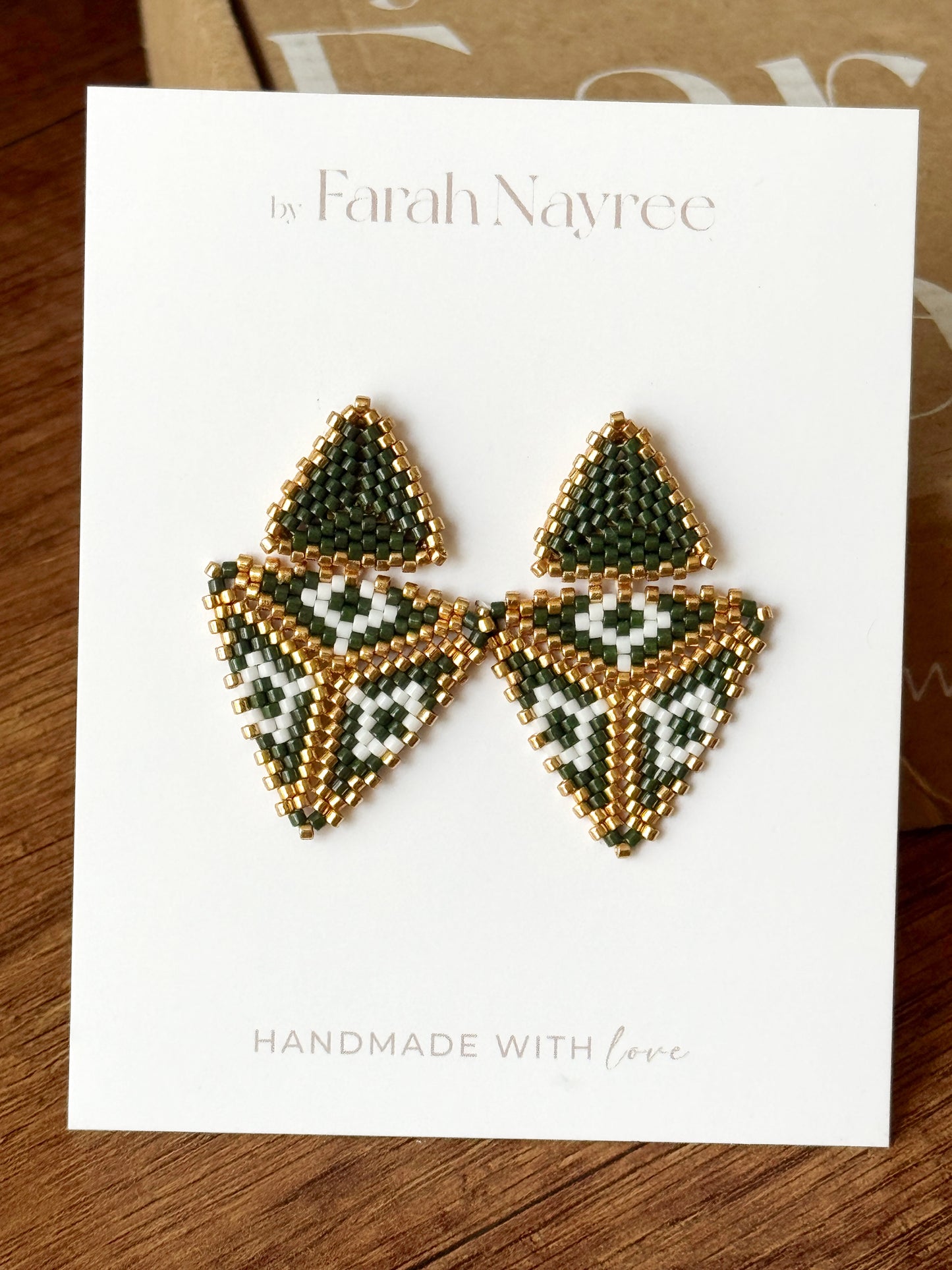 Aretes Rossé Verde - Miyuki