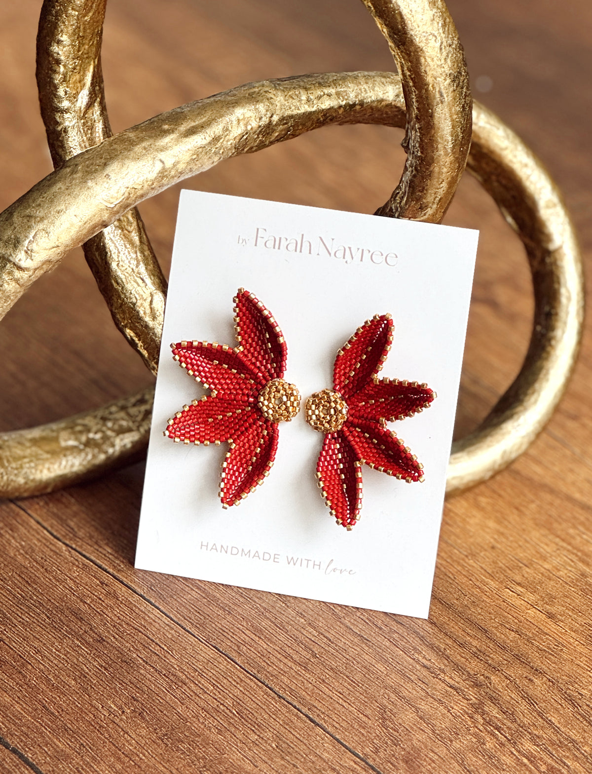 Aretes Rosalía Rojos - Miyuki