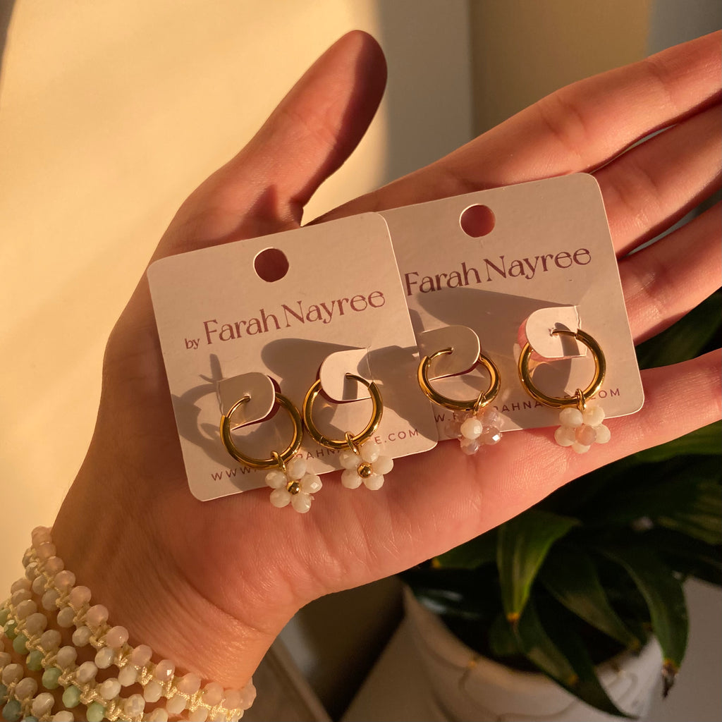 Flowers Mini Hoops