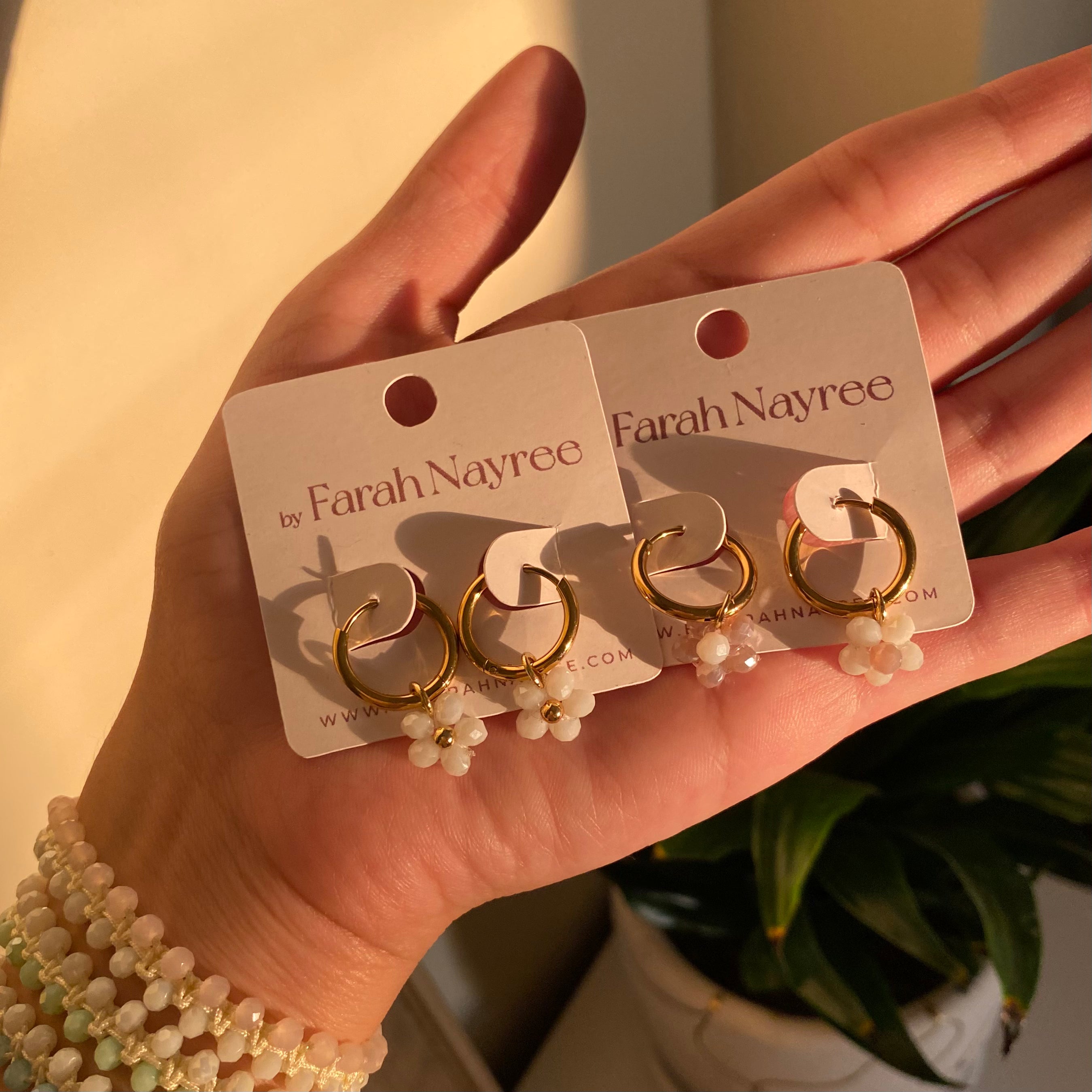 Flowers Mini Hoops
