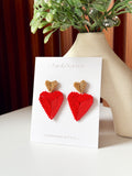 Aretes Coraçao Rojos - Miyuki