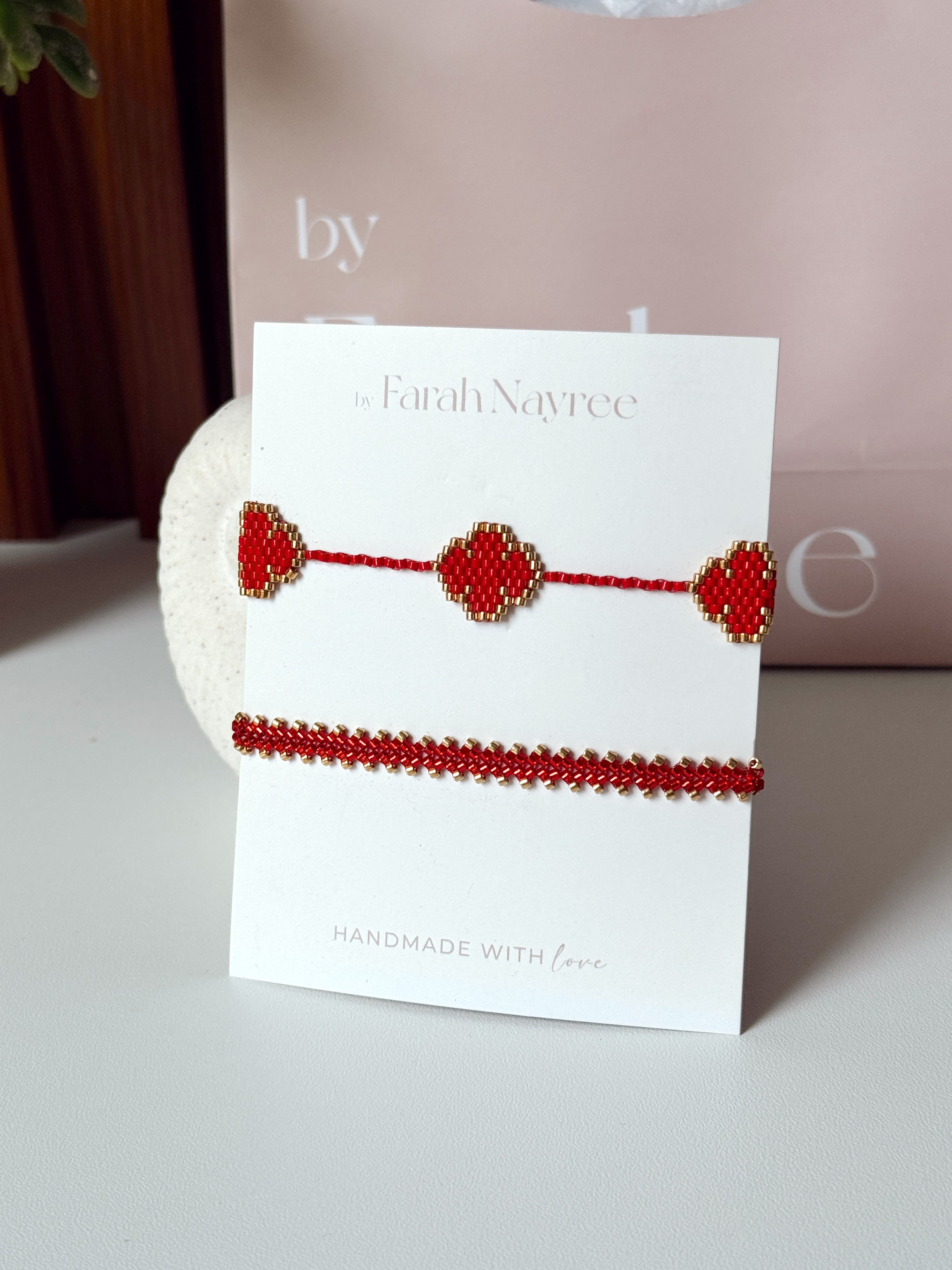 Pack Trébol Rojo - Pulseras Miyuki
