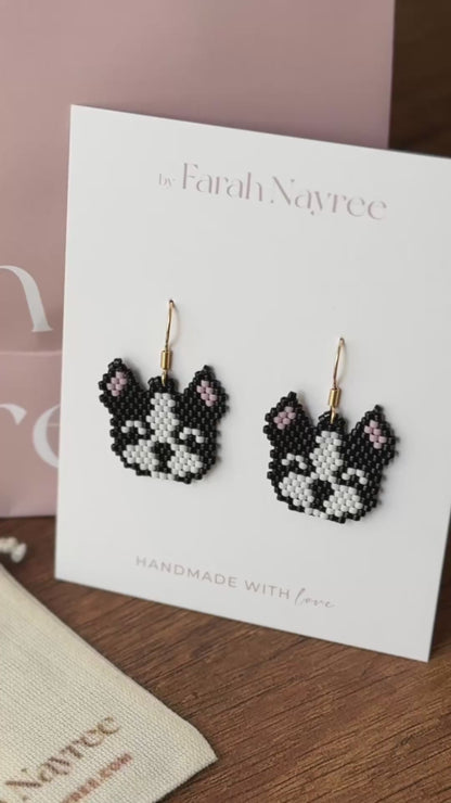 Aretes Boston Terrier - Miyuki