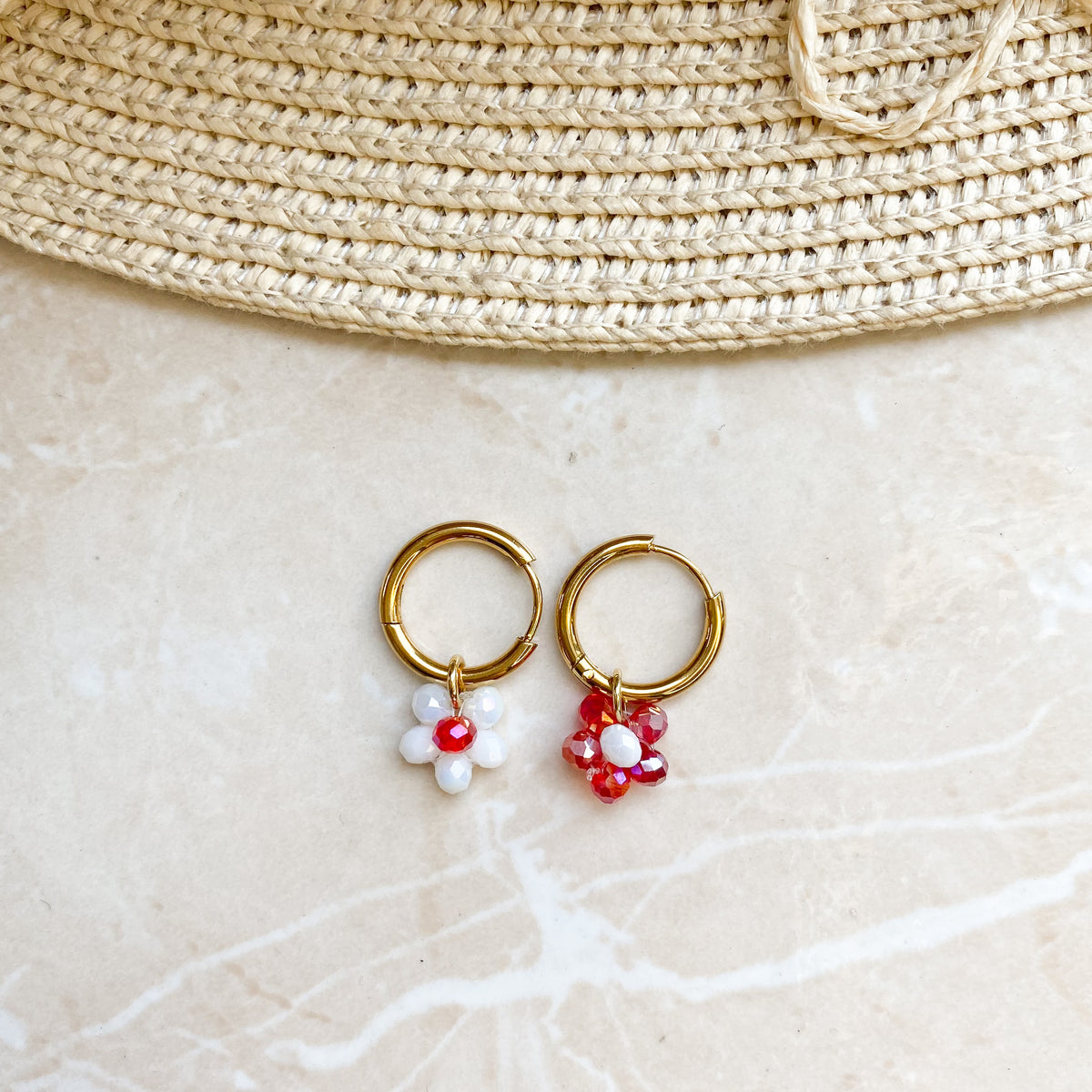 Flowers Mini Hoops