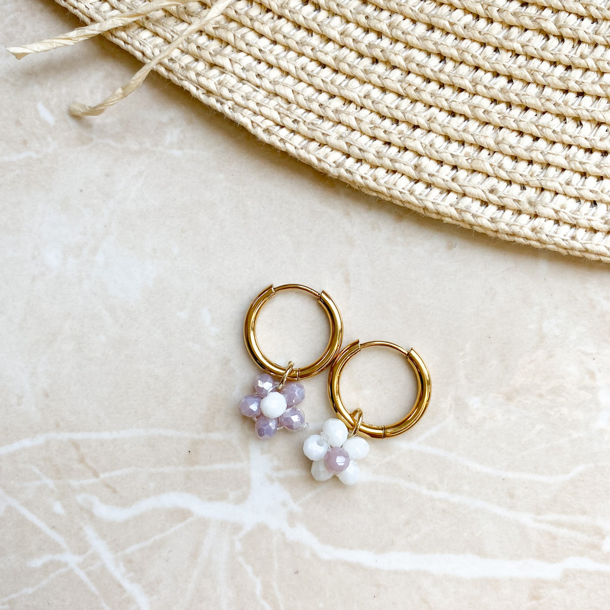 Flowers Mini Hoops